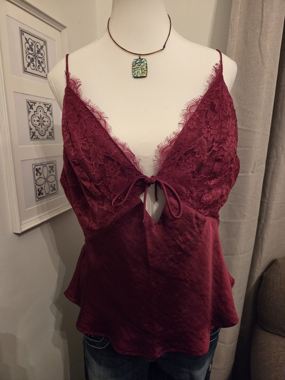 NWT Abercrombie & Fitch Satin Bra-Free Tie-Front Camisole